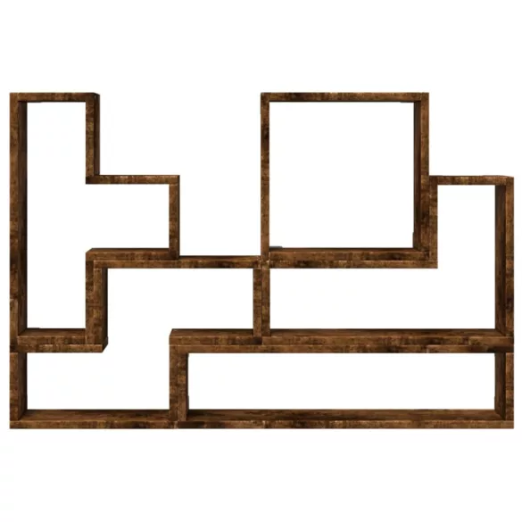 füstös tölgy színű szerelt fa fali polc 96x12x64 cm