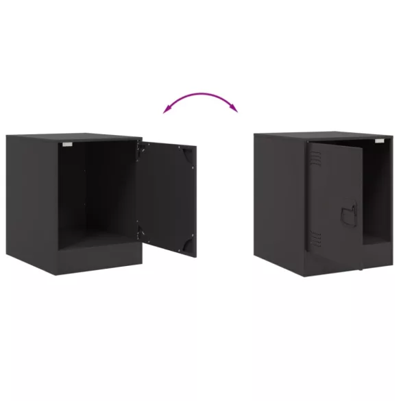 2 db fekete acél éjjeliszekrény 34,5 x 39 x 44 cm