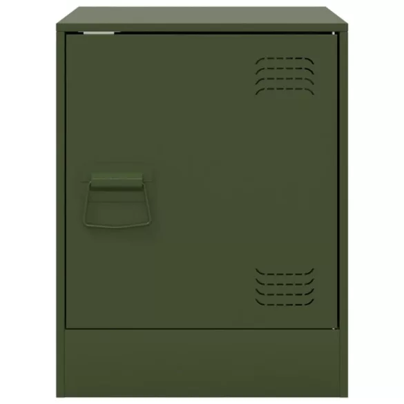 2 db olívazöld acél éjjeliszekrény 34,5 x 39 x 44 cm