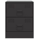 2 db fekete acél éjjeliszekrény 34,5 x 39 x 44 cm