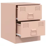rózsaszín acél éjjeliszekrény 34,5 x 39 x 44 cm