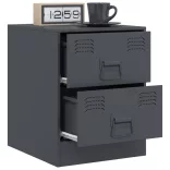 2 db antracitszürke acél éjjeliszekrény 34,5 x 39 x 44 cm