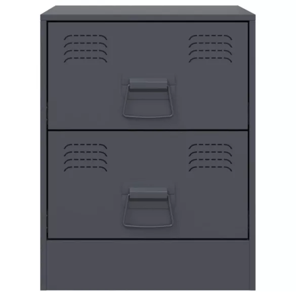 2 db antracitszürke acél éjjeliszekrény 34,5 x 39 x 44 cm