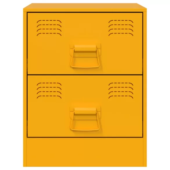 2 db sárga acél éjjeliszekrény 34,5 x 39 x 44 cm