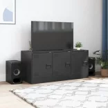 fekete acél TV-szekrény 99 x 39 x 44 cm