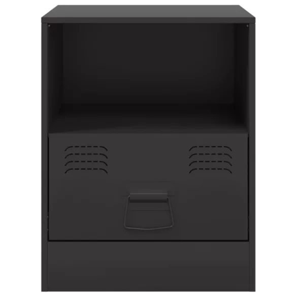 fekete acél éjjeliszekrény 34,5 x 39 x 44 cm