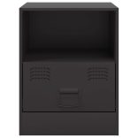 2 db fekete acél éjjeliszekrény 34,5 x 39 x 44 cm