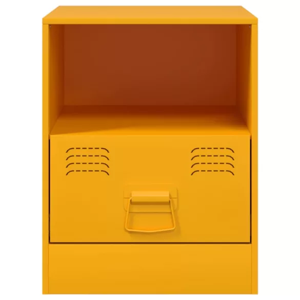 2 db mustársárga acél éjjeliszekrény 34,5 x 39 x 44 cm