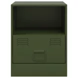 2 db olívazöld acél éjjeliszekrény 34,5 x 39 x 44 cm
