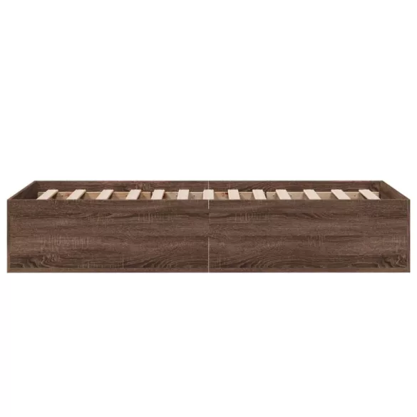 barna tölgy színű szerelt fa ágykeret matrac nélkül 75x190 cm