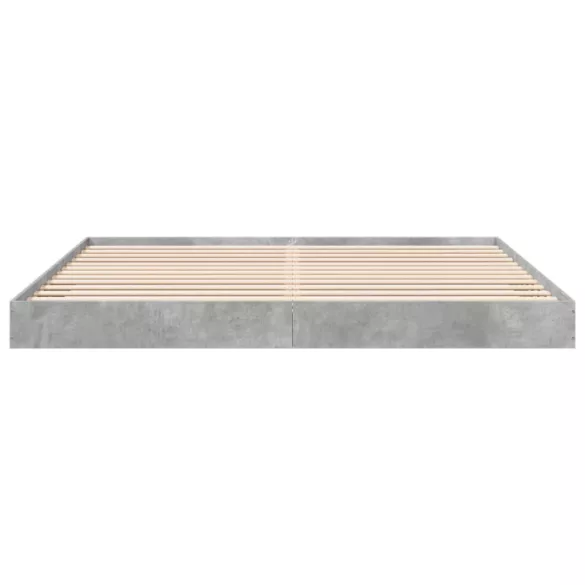betonszürke szerelt fa ágykeret 180 x 200 cm