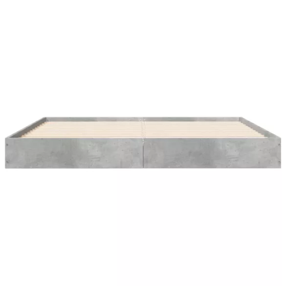 betonszürke szerelt fa ágykeret 160 x 200 cm