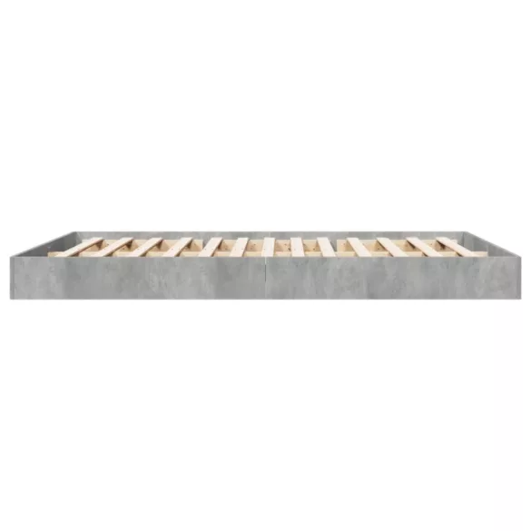 betonszürke szerelt fa ágykeret 160 x 200 cm