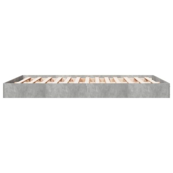 betonszürke szerelt fa ágykeret 140 x 200 cm