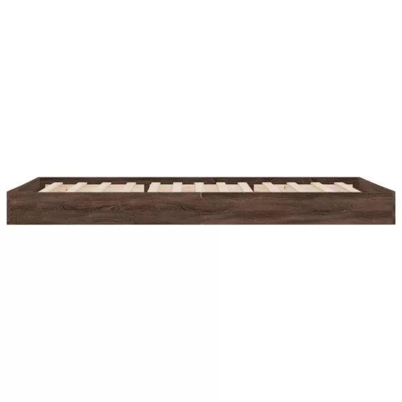 barna tölgy színű szerelt fa ágykeret matrac nélkül 75x190 cm