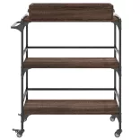 barna tölgy színű szerelt fa zsúrkocsi 81,5 x 41 x 92,5 cm