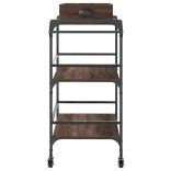 barna tölgy színű szerelt fa zsúrkocsi 81,5 x 41 x 92,5 cm