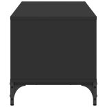 fekete szerelt fa/porszórt acél TV-szekrény 102 x 40 x 41 cm