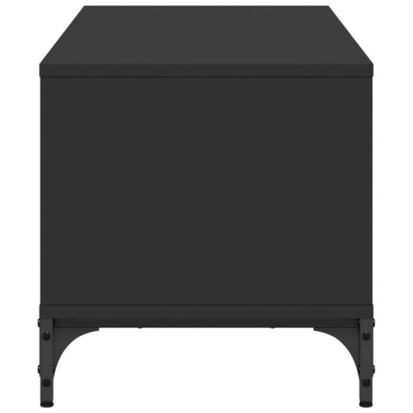 fekete szerelt fa/porszórt acél TV-szekrény 102 x 40 x 41 cm