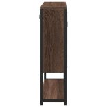 barna tölgy szerelt fa tükrös fürdőszobaszekrény 60x16x60 cm