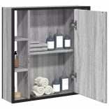 szürke sonoma színű szerelt fa tükrös szekrény 60x16x60 cm