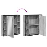 szürke sonoma színű szerelt fa tükrös szekrény 60x16x60 cm