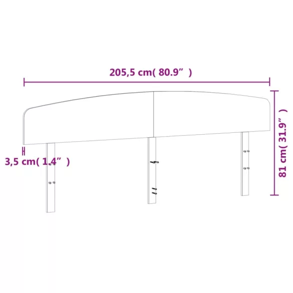 tömör fenyőfa fejtámla 200 cm