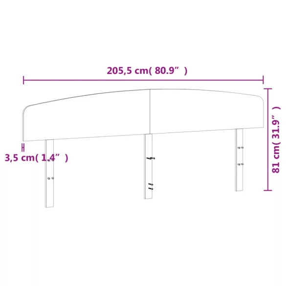 viaszbarna tömör fenyőfa fejtámla 200 cm
