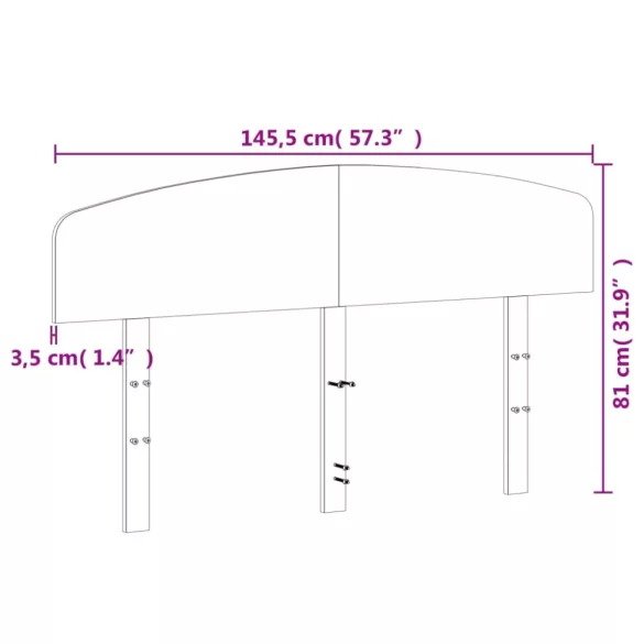 viaszbarna tömör fenyőfa fejtámla 140 cm