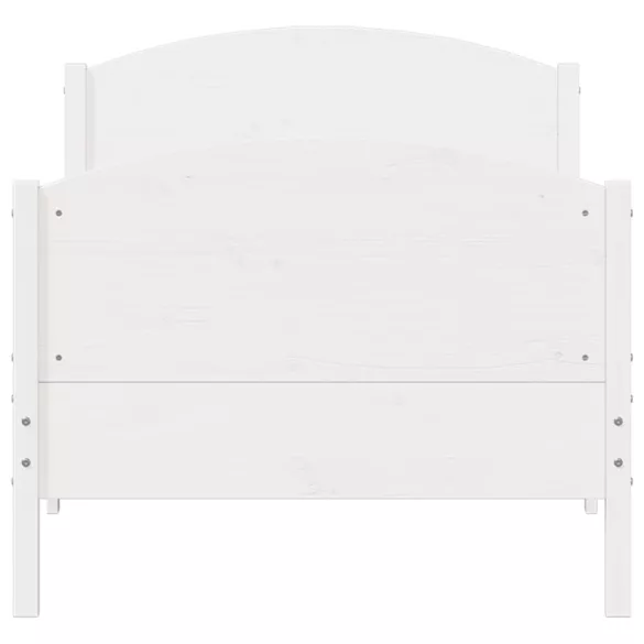 fehér tömör fenyőfa ágy matrac nélkül 90 x 200 cm