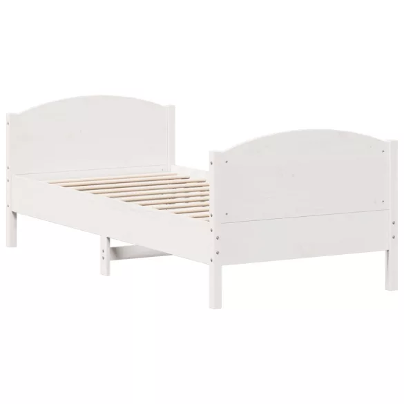 fehér tömör fenyőfa ágy matrac nélkül 90 x 200 cm