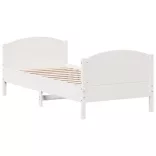 fehér tömör fenyőfa ágykeret matrac nélkül 90 x 190 cm