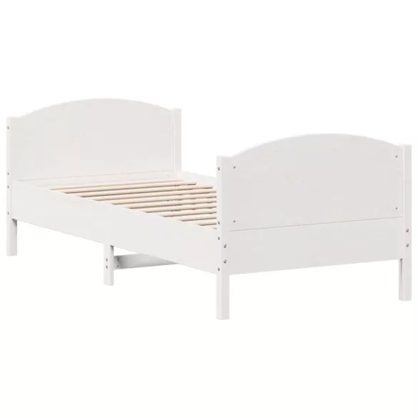 fehér tömör fenyőfa ágykeret matrac nélkül 90 x 190 cm