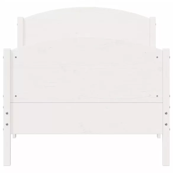 fehér tömör fenyőfa ágy matrac nélkül 75 x 190 cm