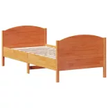 viaszbarna tömör fenyőfa ágy matrac nélkül 75 x 190 cm