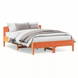 viaszbarna tömör fenyőfa ágy matrac nélkül 140 x 200 cm