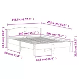 viaszbarna tömör fenyőfa ágy matrac nélkül 140 x 200 cm