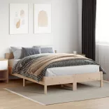 tömör fenyőfa ágykeret ágy matrac nélkül 120 x 200 cm