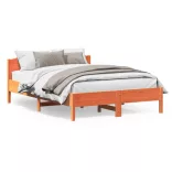 viaszbarna tömör fenyőfa ágy matrac nélkül 120 x 200 cm