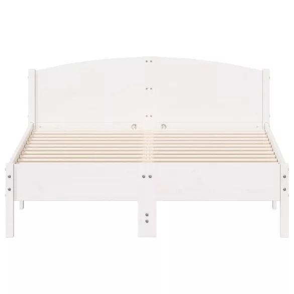 fehér tömör fenyőfa ágy matrac nélkül 140x190 cm