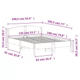 tömör fenyőfa ágy matrac nélkül 135 x 190 cm