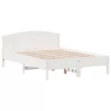 fehér tömör fenyőfa ágy matrac nélkül 135 x 190 cm