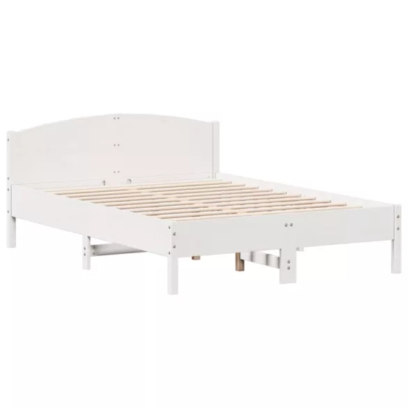 fehér tömör fenyőfa ágy matrac nélkül 135 x 190 cm