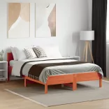 viaszbarna tömör fenyőfa ágy matrac nélkül 120 x 190 cm