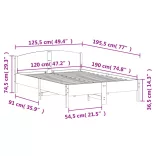 viaszbarna tömör fenyőfa ágy matrac nélkül 120 x 190 cm
