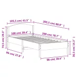 tömör fenyőfa ágy matrac nélkül 100 x 200 cm