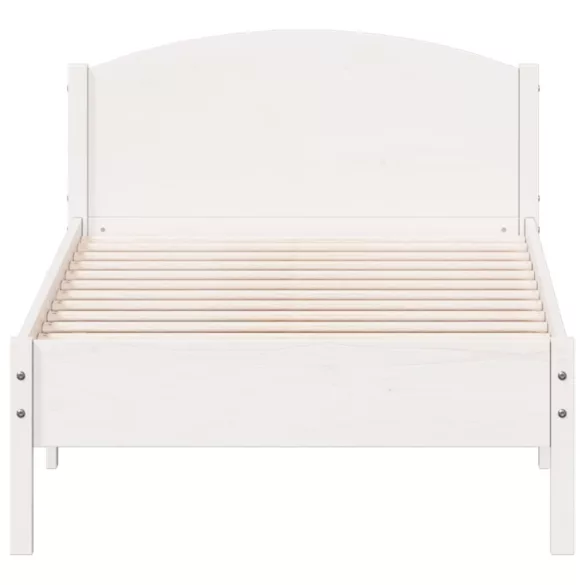 fehér tömör fenyőfa ágy matrac nélkül 100 x 200 cm