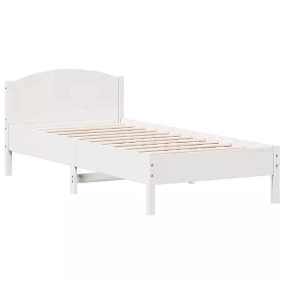 fehér tömör fenyőfa ágy matrac nélkül 90 x 200 cm