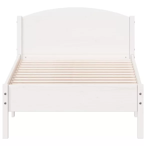 fehér tömör fenyőfa ágy matrac nélkül 90 x 200 cm