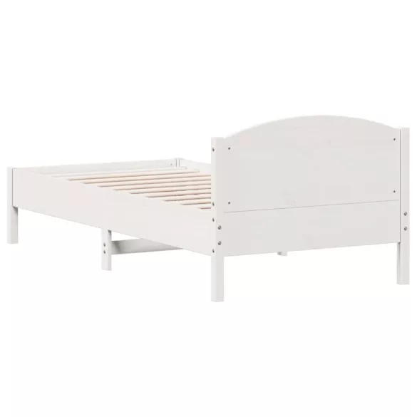 fehér tömör fenyőfa ágy matrac nélkül 90 x 200 cm